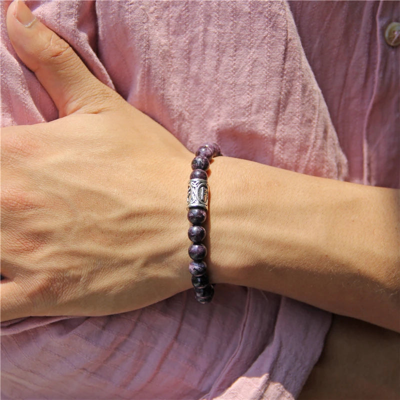 Fashion Charoite Stone Bracelets For Couples Natural Lava Volcanic Stone Bracelet Men Women Healing Health Yoga Jewelry Gifts