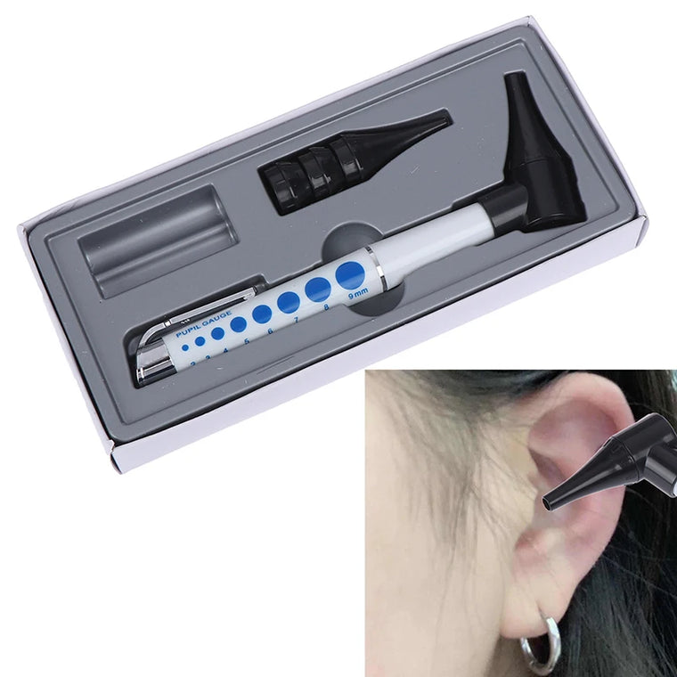 Otoscope Penlight Ear Cleaner Diagnostic Earpicks Flashlight / Magnifying Glass Len / 4 Glimpse LED Lamp Health Ear Care Tool
